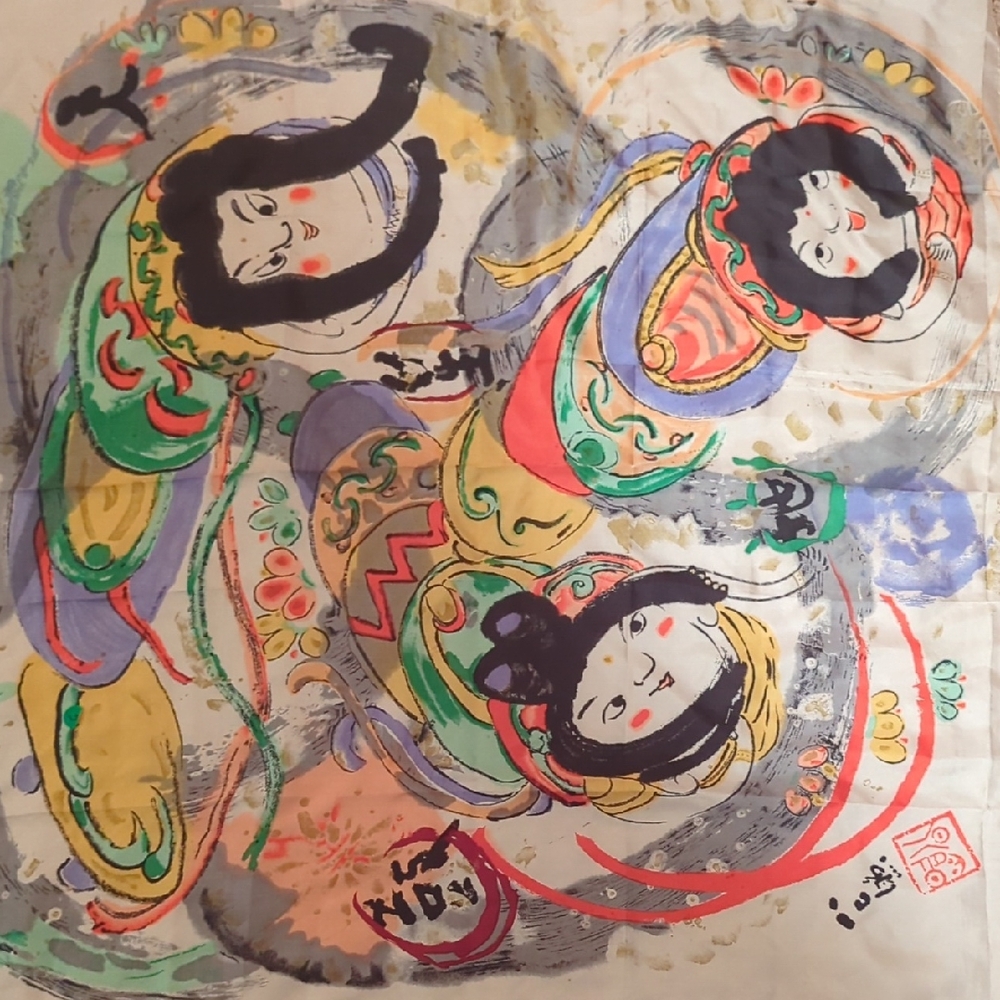 Vintage abstract lady Scarf